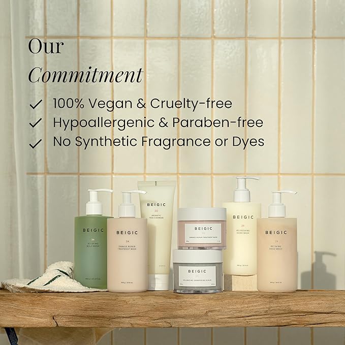 BEIGIC Aromatic Face Cleanser - Gentle Foaming Vegan Face Wash with Hyaluronic Acid & Micellar Water for sensitive skin (4.39 fl oz)