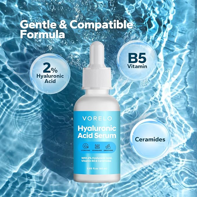 Hyaluronic Acid 2% + B5 and Ceramides (2.03 fl.oz), Hyaluronic Acid Serum for Daily Hydration, Lightweight Formula Absorbs Quickly to Leave Skin Feeling Plumper and Smoother, Non-Sticky Finish