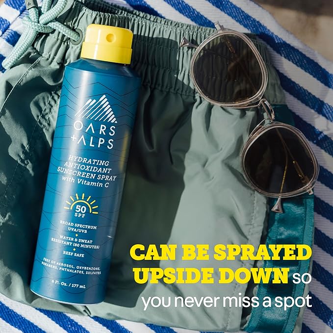 Oars + Alps SPF 50 Face & Body Broad Spectrum Sunscreen Spray | Fast-Absorbing, Lightweight, Non-Greasy, Hawaii Reef Act 104 Compliant, Water-Resistant, Octinoxate + Oxybenzone Free, 6 Oz, 1 Pack