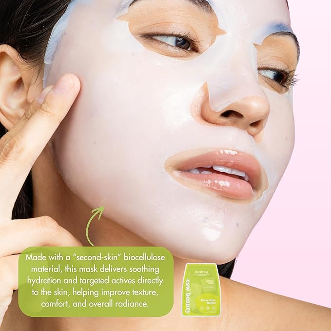 ESW Beauty Coco Lime Mojito Clarifying Face Mask - Hydrating, Revitalizing, Vegan Face Mask with Coconut Water, Lime & Tea Tree for Radiant Skin