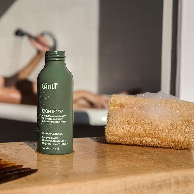Gntl - Skin Wash | Aloe, Glycerine, Baby-Safe Surfactants | Cleanse Without Drying | Remove Dirt, SPF, Makeup | Facial-Grade Ingredients For All Skin Types, Men + Women (Travel; 100 ml | 3.4 fl oz)