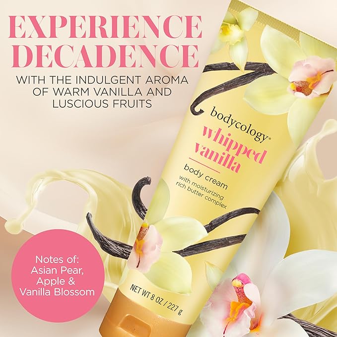 Bodycology Shea Butter Body Cream, Whipped Vanilla, 8 oz