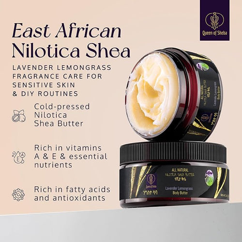 African Shea Butter Raw Organic Shea Butter for Skin 2 Oz Lavender Lemongrass – USDA Organic Certified All-Natural Moisturizer for Face, Hair and Body Care, Suitable for All Skin Types
