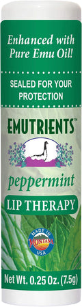 Montana Emu Ranch Natural Lip Balm 0.25 Ounce - Peppermint - Long Lasting Lip Therapy with Emu Oil