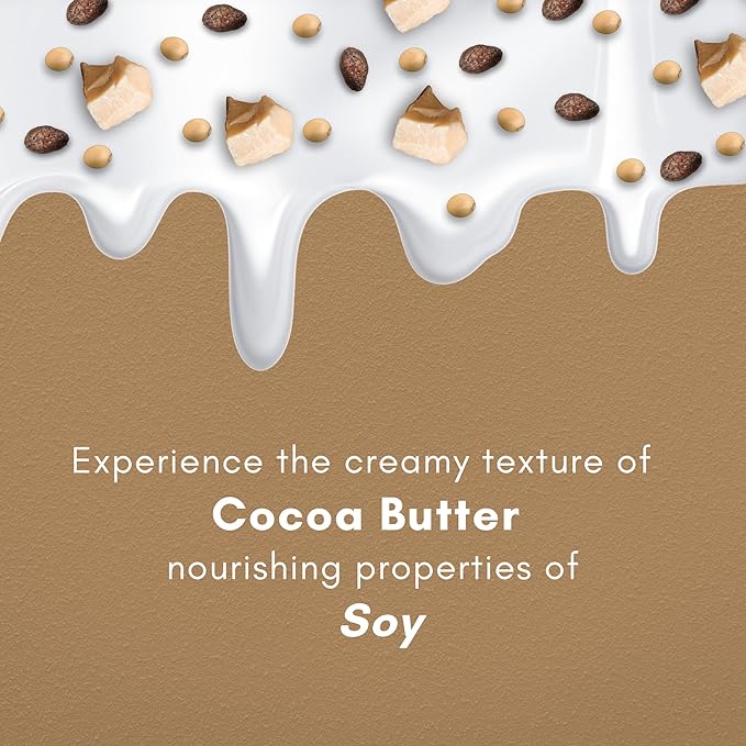 SAIF AL FARES Cocoa Butter and Soy Body Lotion Alcohol Free & Paraben Free with Cocoa Butter and Soy Scent made with Emollients, Sodium Hyaluronate, Vitamin E, Vitamin B5 & Natural Extracts 16.9 Fl Oz