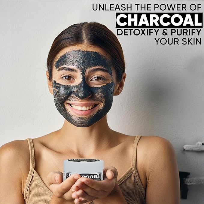 HERBOGANIC Charcoal Herbal Facial Scrub | Natural Body Scrub | Activated Charcoal Face Scrub for Women & Men | Exfoliant Scrub | Natural Facial Scrub | Equally Effective for Men and Women | 5.30 oz…
