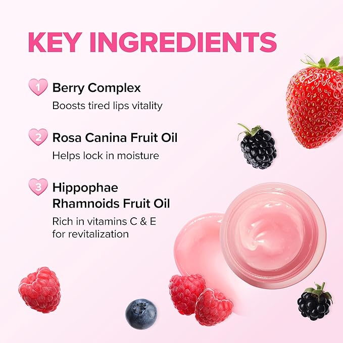 Klavuu Lip Mask Sleeping Pack (2PCS) – Overnight Deep Hydrating Korean Lip Balm Treatment for Very Dry, Chapped Lips | Lip Lightening & Plumping with Instant Hydration (Berry & Berry)