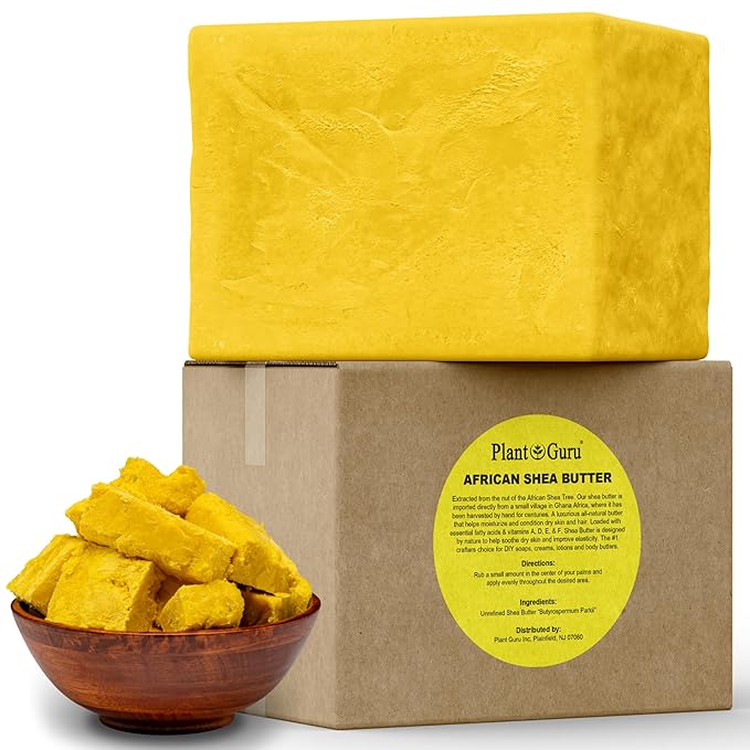 Raw African Shea Butter 10 lbs. Bulk Wholesale Block 100% Pure Natural Unrefined YELLOW - Ideal Moisturizer For Dry Skin, Body, Face And Hair Growth. Great For DIY Soap and Lip Balm Making.