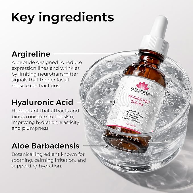 Skin Deva Argireline® Peptide Serum with Hyaluronic Acid – Acetyl Hexapeptide-8 Formula – Hydrating Anti-Aging Face Serum for Fine Lines & Smoother-Looking Skin (PACK OF 2)