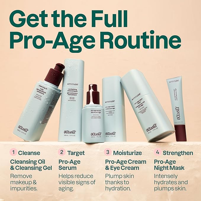 ATTITUDE Anti Aging Hyaluronic Acid Serum for Face, Plumping Facial Serum for Wrinkles & Fine Lines, Fragrance Free Skincare, Dermatologically Tested, Travel Size, EWG Verified, Vegan, 1 Fl Oz