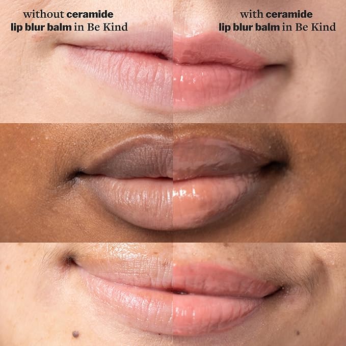 Cocokind Ceramide Lip Blur Balm, Be Kind - Coral Pink Hydrating Lip Balm with Ceramides & Peptides, Made for Sensitive Skin & Lips, Unflavored & Fragrance-Free - 3 pack