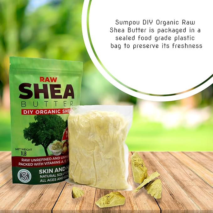 Organic Shea Butter DIY - 16 oz Unrefined, Pure, 100% Natural, Handmade and Fragrance Free | Hair and Body Butter …
