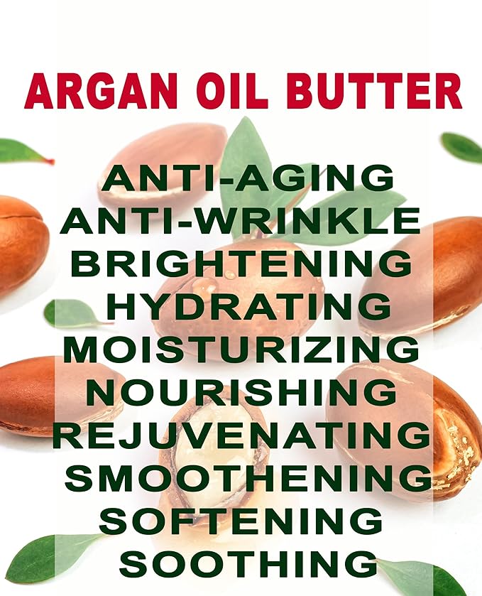 Botanical Beauty ARGAN OIL BUTTER RAW 100% Pure Natural VIRGIN UNREFINED Cold-Pressed for Face, Skin, Body, Hair, Lip, Nails. Rich in Vitamin E (8 Fl Oz)