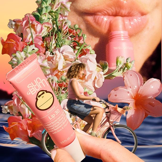 Sun Bum SPF 30 Sunscreen Sunset Cove Tinted Lip Balm - Coconut Flavor Broad Spectrum Moisturizing with Aloe & Vitamin E - Hawaii 104 Act Compliant (Made Without Octinoxate & Oxybenzone) - 0.5 oz