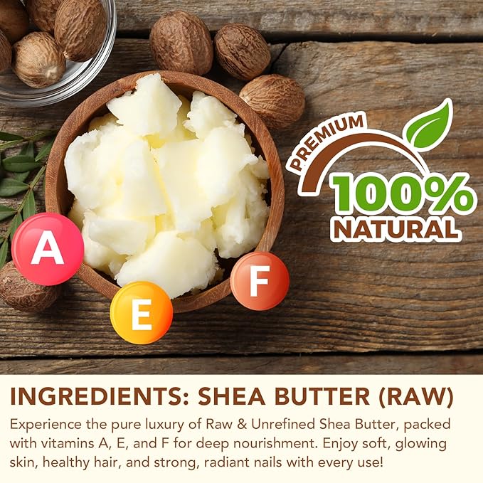 Xaarty 2Pack Shea Butter Raw, Pure & Natural Unrefined Shea Butter Hand Cream, Packed with Vitamins A, D, E & F, Moisturizing & Locking Water, Keeps Skin Healthy and Vibrant, 8.4 Oz