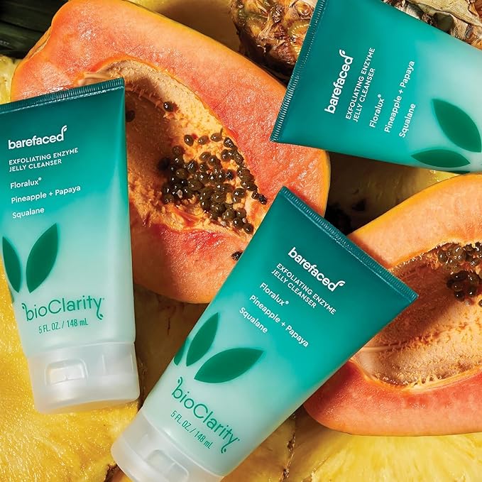 BioClarity Exfoliating Jelly Cleanser, Gentle Exfoliation With Pineapple & Papaya, 100% Vegan, Cruelty-Free, Suitable for All Skin Types, Hydrating & Refreshing Formula for Everyday Use