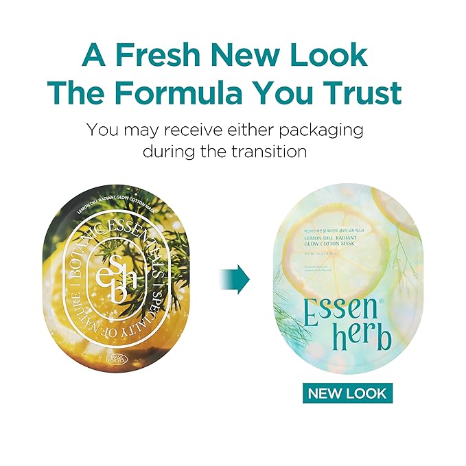 Tea Tree Relief Cotton Mask, Soothing & Hydrating, Vegan, Korean Skin Care Face Mask 23g*5sheets (Lemon Dill)