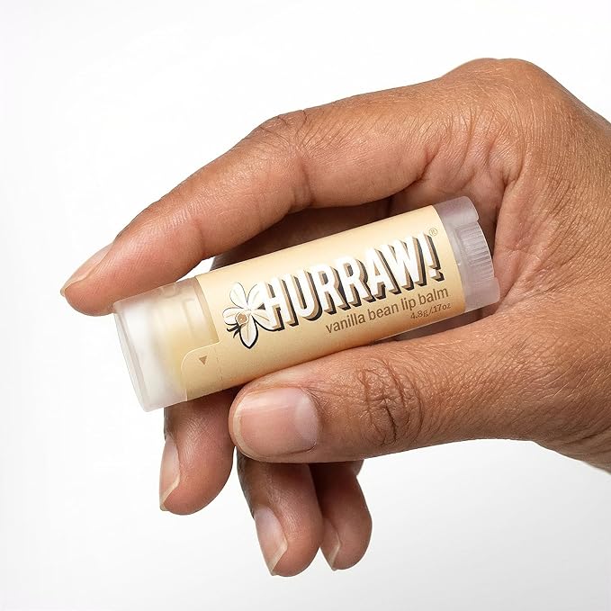 Hurraw! Vanilla Bean Lip Balm: Organic, Certified Vegan, Cruelty and Gluten Free. Non-GMO, 100% Natural Ingredients. Bee, Shea, Soy and Palm Free. Made in USA