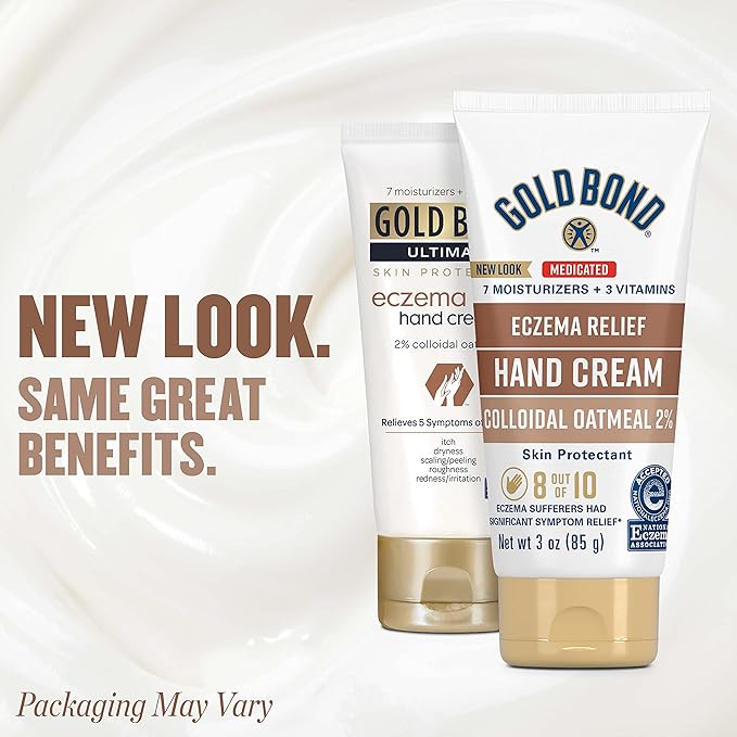 Gold Bond Eczema Relief Cream and Hand Cream Bundle with 5.5 oz and 3 oz Tubes, 2% Colloidal Oatmeal
