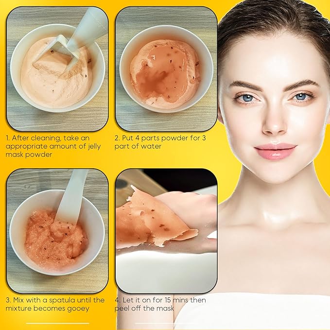 Vajacial Hydro Jelly Mask Powder for Face, Jelly Mask for Facials Professional, Jelly Facial Mask for Teens and Women. Jelly face mask. (Vitamic C)