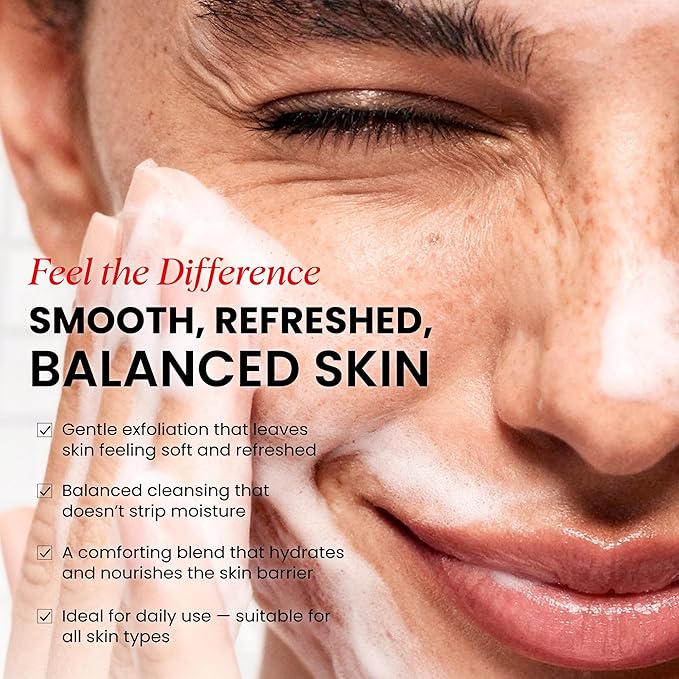 Koji White Exfoliating Facial Scrub | Kojic Acid Face Wash, Gentle Daily Scrubber & Exfoliator for Radiant with 1% Walnut Shell, AHA, Hyaluronic Acid for Uneven Skin Tone, Vegan Skincare, 3.38 Fl Oz