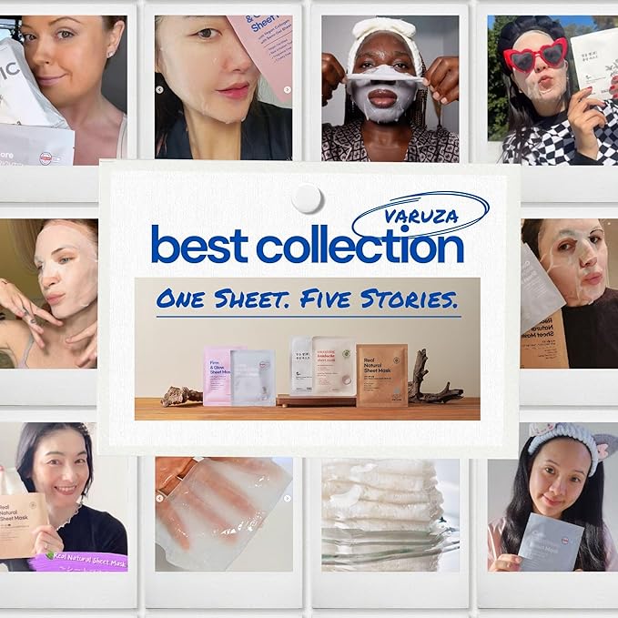 Best Collection – Premium Vegan Korean Sheet Mask Set (12 Sheets) | Firming, Hydration & Glow | Clean Beauty, EWG & Vegan Certified