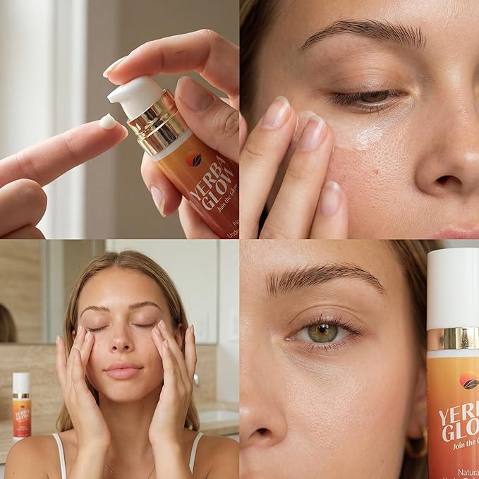 Dark Circle Eye Treatment - Yerba Glow Caffeine Eye Cream for Puffiness & Bags - Under Eye Serum with Hyaluronic Acid, Peptides & Vitamin C - 0.5 oz Natural