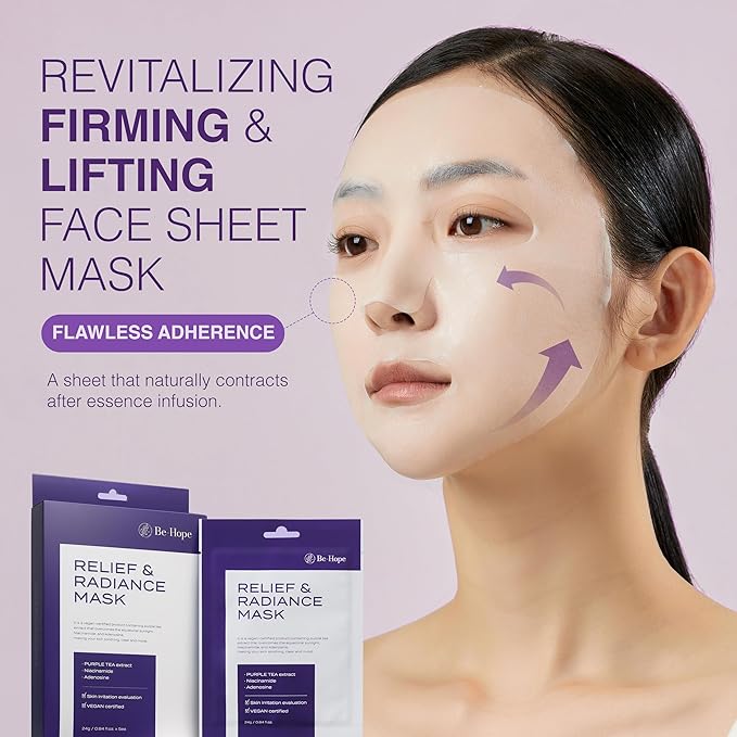 Be-Hope Vegan Luxury Mask Collection – Radiance & Pore Lifting Variants – Hydrating, Firming & Vegan Skincare Formula (Relief Radiance)