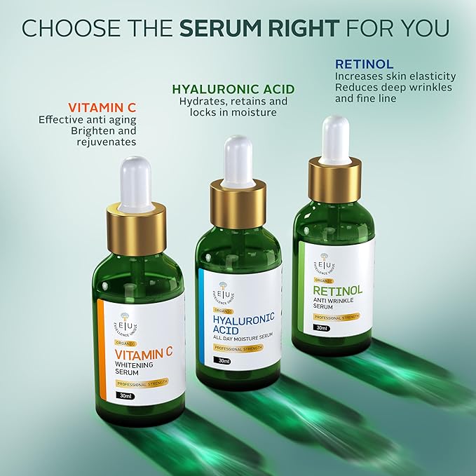 EU Pure Vitamin C Serum for Face - Vitamin C Serum - Anti-Aging - Brighten, Firm - Professional Strength, Organic, and Daily Moisturizer