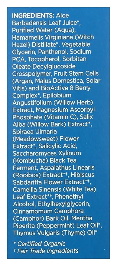 Andalou Naturals Toner Ounces, Willow Bark Pure Pore, 6 Fl Oz