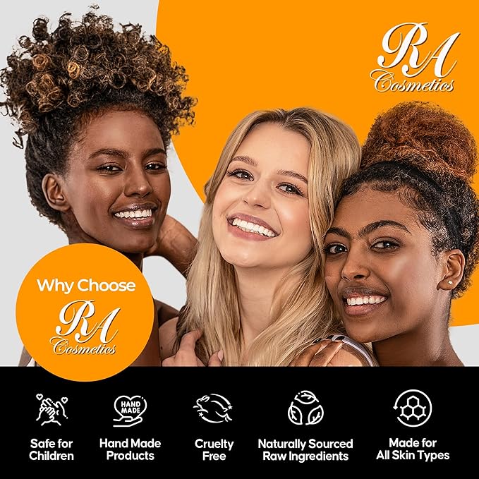 RA COSMETICS Whipped Cocoa & Shea Butter, Lemongrass - 12oz | 100% Pure & Natural Skin Moisturizer with Coconut Oil | Vitamin-Rich Body Butter for Soft, Supple, and Radiant Skin & Healthy Hairs