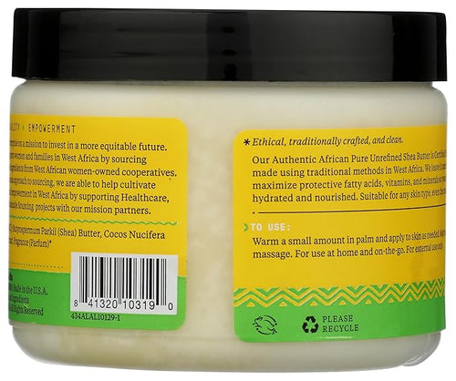 ALAFFIA Purely Coconut Authentic African Unrefined Shea Butter, 11 OZ