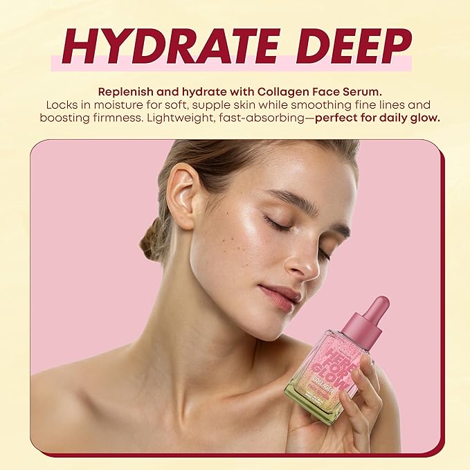 Collagen Face Serum - Dermatologist Tested, Anti-Aging, Korean Skin Care, Hydrates & Improves Elasticity - Strengthens Skin’s Barrier, Retains Water - Vegan, Paraben-Free, 1.69 Fl. Oz