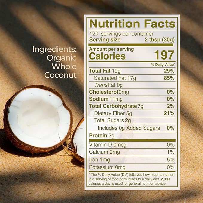 Kevala Organic Coconut Butter - Nutritious Addition to Baking and Cooking, Made in USA, Creamy Spread for Toasts and Desserts, Ingredient for Homemade Skincare and Haircare Cosmetics, Bulk Size, 8 lb