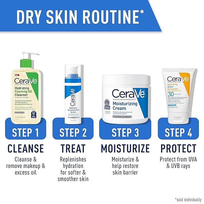 CeraVe Hydrating Foaming Oil Cleanser,Moisturizing Oil Cleanser for Face & Body,Squalane-Oil + Hyaluronic Acid + Ceramides,For Dry to Very Dry Skin,Fragrance Free & Residue Free,19 FL Oz,(Pack of 2)