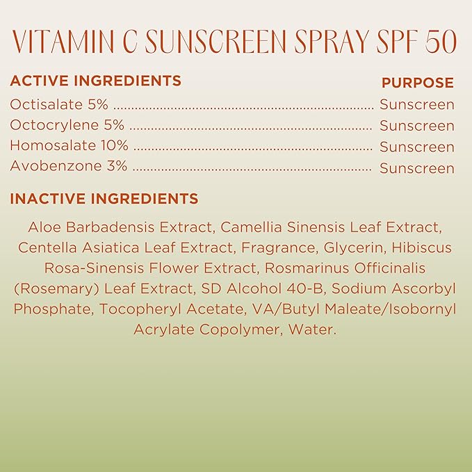 InstaNatural Skin Care Vitamin C SPF 50 Broad Spectrum Sunscreen Spray, Brightens & Hydrates, UVA, UVB Sun Protection Sunblock, with Aloe Vera & Botanicals, Aerosol Bottle, 5.5 Fl Oz (Pack of 2)