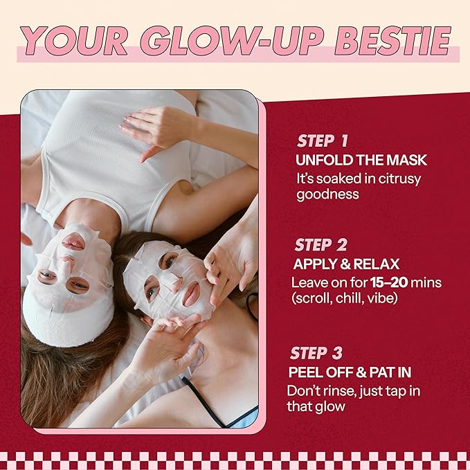 Collagen Face Mask For Glass Skin – Hydrating & Firming Sheet Mask For Dry & Tired Skin – Dermatologist Tested, Anti-Aging, Korean Skin Care– 95% Natural, Vegan, Clean Beauty – 5 Sheets