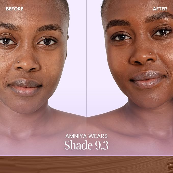Naked Sundays BeautyScreen Peptide Foundation Tint - SPF 50 Tinted Sunscreen & Skincare Makeup with Zinc Oxide, Niacinamide - Lightweight Natural Coverage, 9.3 Rich Deep, 1.01 oz