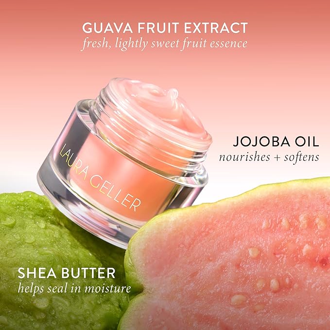 LAURA GELLER NEW YORK Hydrating Lip Mask – Deep Moisture Lip Treatment for Dry, Chapped Lips with Jojoba Oil & Shea Butter – Includes Applicator – Guava