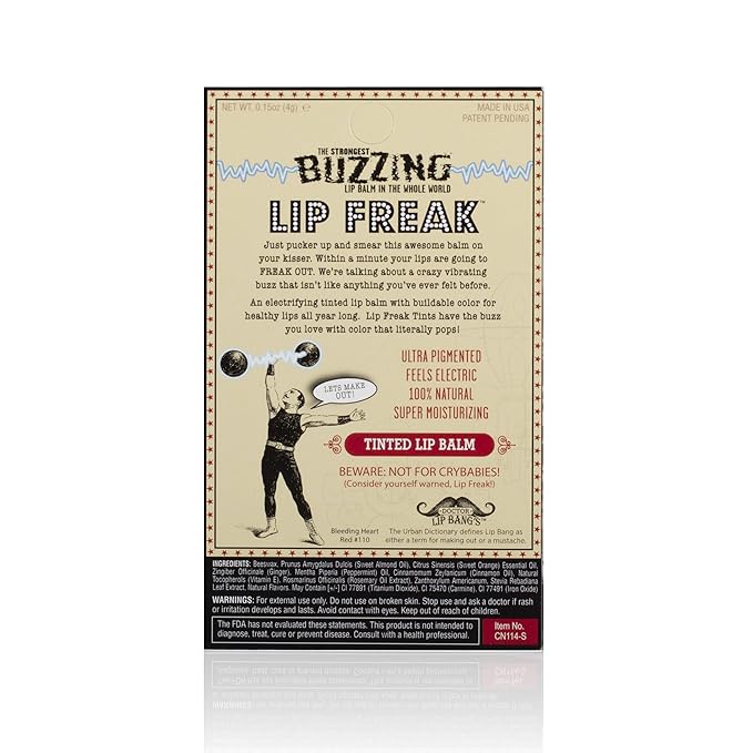 Doctor Lip Bang's BUZZING Lip Balm | Lip Freak| 100% All Natural | Cruelty Free | Tinted | Bleeding Heart
