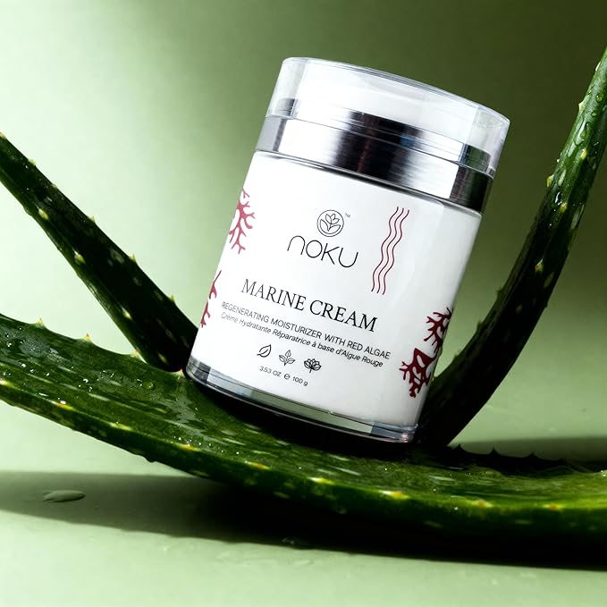 Noku Marine Cream 100ml – Ultra-Hydrating Anti-Aging Moisturizer for Men & Women | Red Algae, Vegan Collagen & Argireline Peptides | Airless Jar, Vegan, Cruelty-Free, EWG VERIFIED
