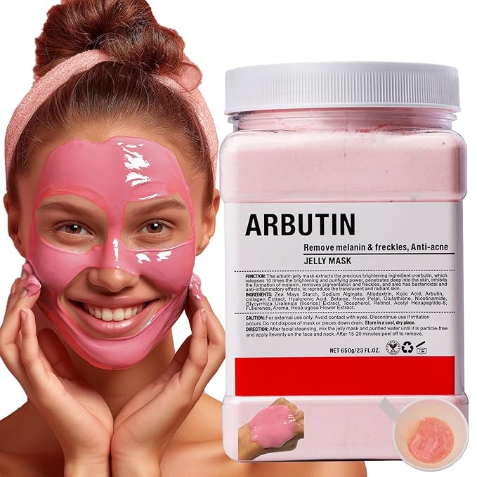Vajacial Hydro Jelly Mask Powder for Face, Jelly Mask for Facials Professional, Jelly Facial Mask for Teens and Women. Jelly face mask. (Arbutin)