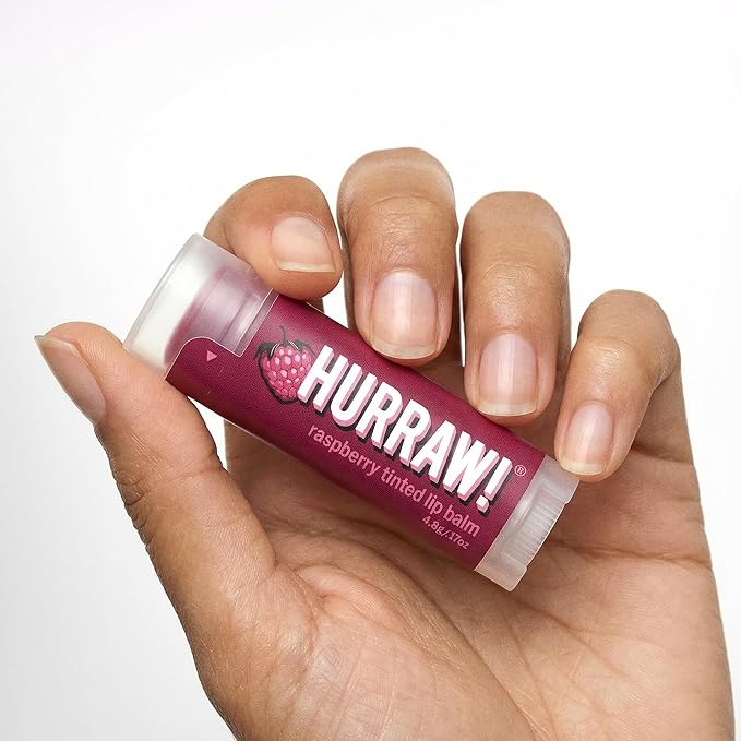 Hurraw! Raspberry Tinted, Black Cherry Tinted, Hazelnut Tinted Lip Balms, 3 Pack Bundle: Organic, Vegan, Cruelty & Gluten Free. Non-GMO, 100% Natural. Bee, Shea, Soy & Palm Free. Made in USA
