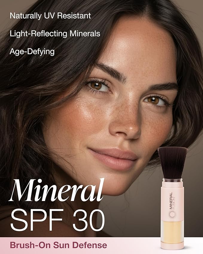 Mineral Fusion Brush-On Powder Sunscreen for Face SPF 30 | Transluscent Natural Daily Sun Care with UVA UVB Protection | Hypoallergenic, Non-Toxic | TSA & Travel Friendly,(Pack of 2)