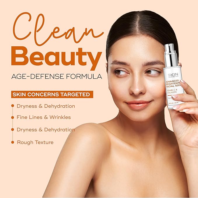 Skin Aesthetics Vitamin C Serum For Face - Dermatologist Tested - with Collagen For Dark Spots, Skin Brightening, Anti-Aging & Acne + Fine Lines & Wrinkles - Vegan, Clean Beauty Korean Skin care
