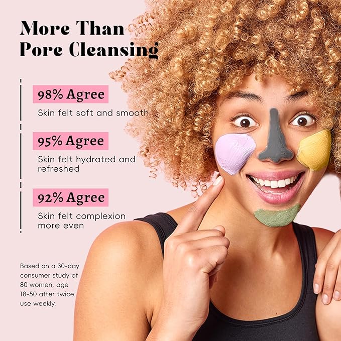 ANRCOLLECT 4-Pack Clay Face Mask Set (280g Total) - Vitamin C Turmeric, Charcoal BHA, Mugwort Salicylic & Purple Clay Masks for Deep Pore Cleansing, Oil Control & Blackhead Removal - Skincare Gift Set