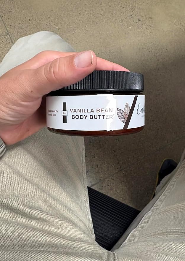 Earthley Wellness, Whipped Body Butter, Vanilla, Ultra-Hydrating & Nourishing, Softens & Soothes Dry Skin, Made with Real Vanilla Beans, Rich in Mango Butter & Apricot Oil (8oz)
