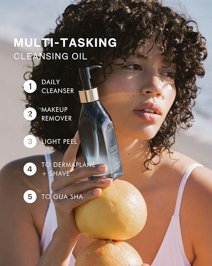 MARA Algae Enzyme Cleansing Oil – Gentle Makeup Remover with Fruit Enzymes, Marine Algae & Antioxidant Oils – Hydrating Face Cleanser for Pores, Sunscreen & Waterproof Makeup (2oz / 60mL)