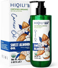 HIQILI Sweet Almond Oil for Skin, Hair, Body, 100% Pure Organic Carrier Oil for Essential Oils Mixing, Hexane Free, Unscented - 16 Fl Oz