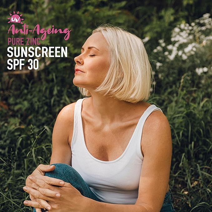 Sun Zapper Anti-Aging Pure Zinc Sunscreen SPF 30 Tinted – Organic Mineral Face Sunscreen, 25% Non-Nano Zinc Oxide, Reef Safe, Vegan, Broad Spectrum PA++++, 100g (3.5 oz) Pump, Australian Made